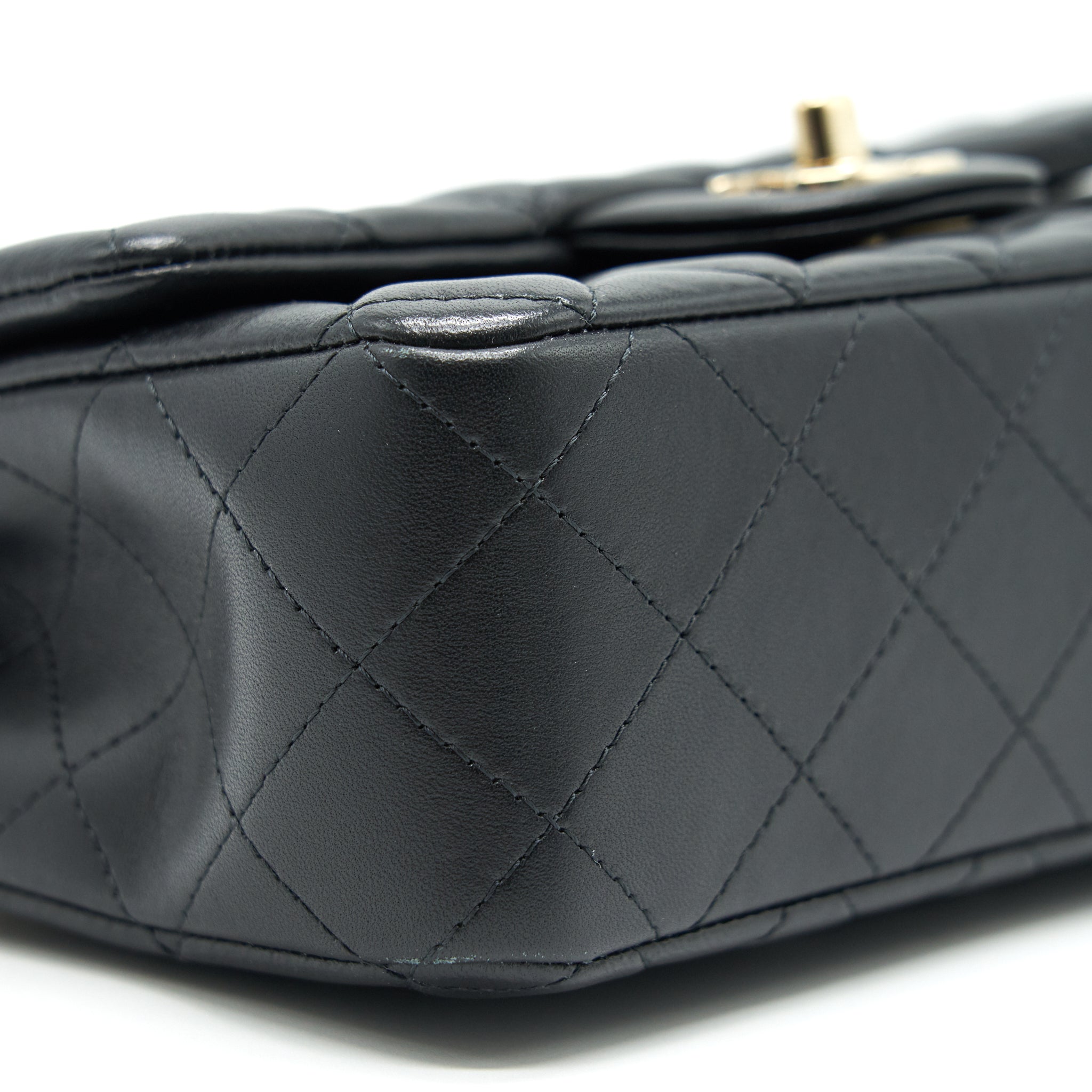 Chanel Mini Rectangular Flap Bag Black L LAMBSKIN