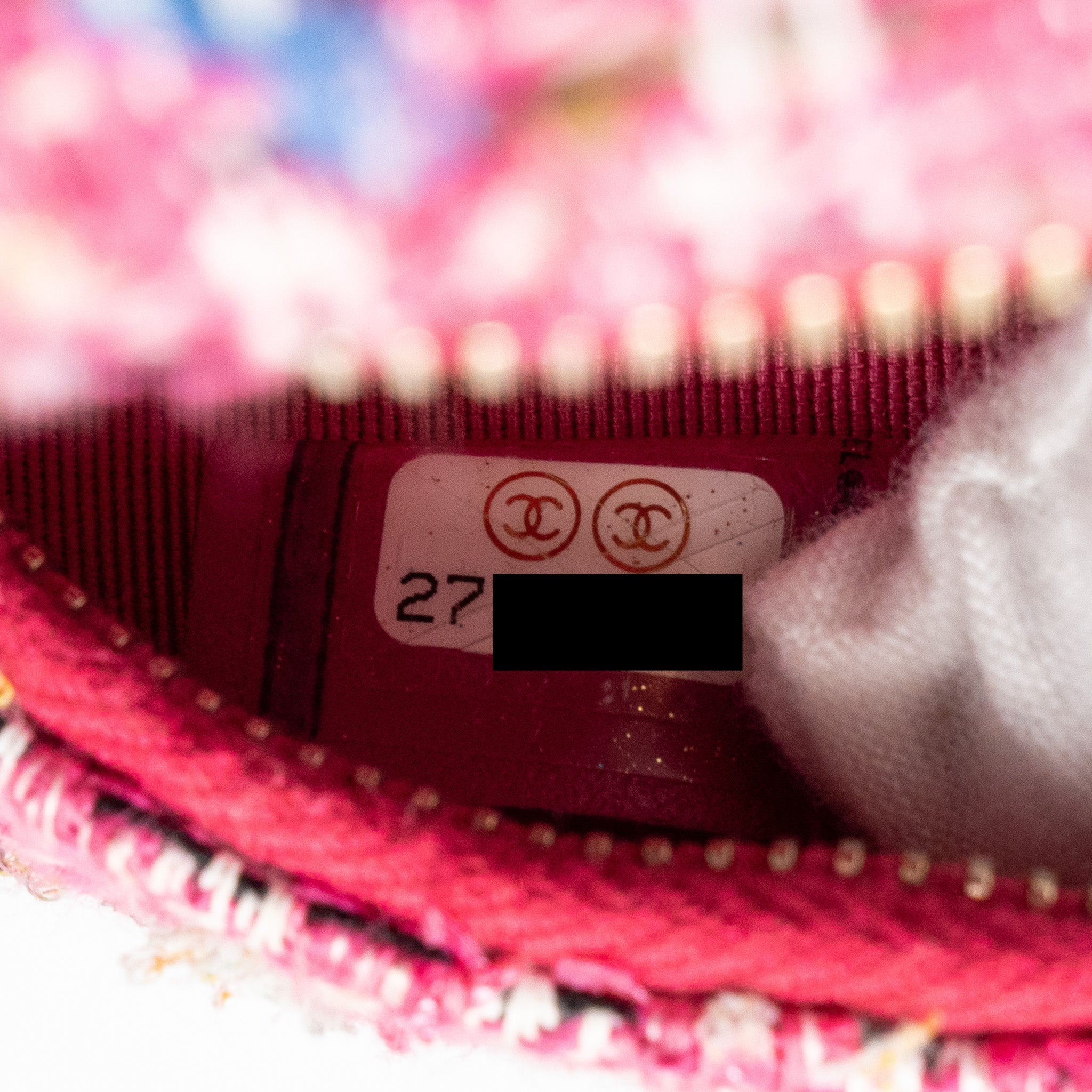 Chanel Round Clutch with Chain Tweed Pink/Multicolour L