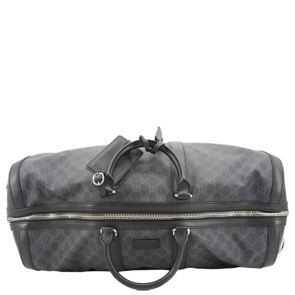 GUCCI Carry-On Large Soft GG Supreme Canvas Duffle Bag Black 478323