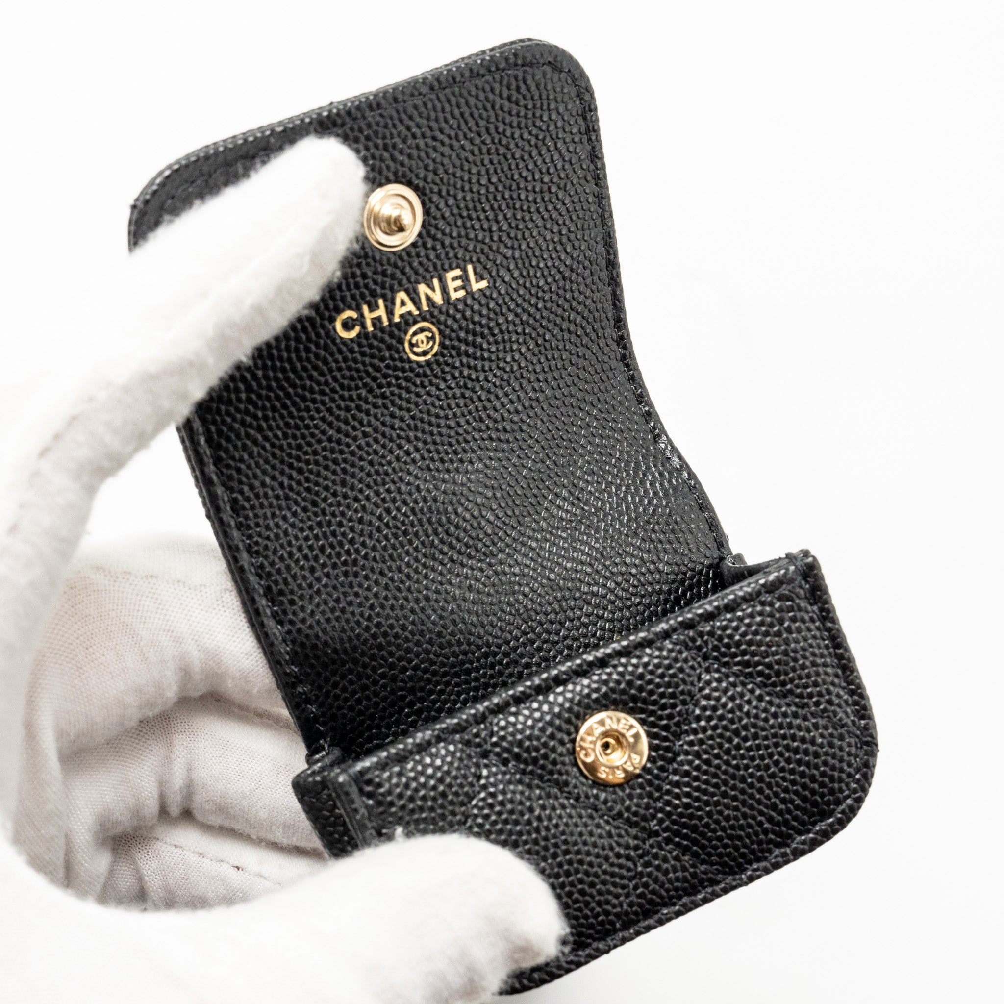 Chanel Classic Phone Clutch with Pouch on Chain Caviar Black L