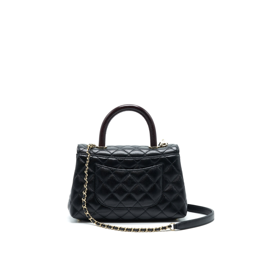 Chanel Small Coco Handle 24cm Caviar Black L Embossed Handle