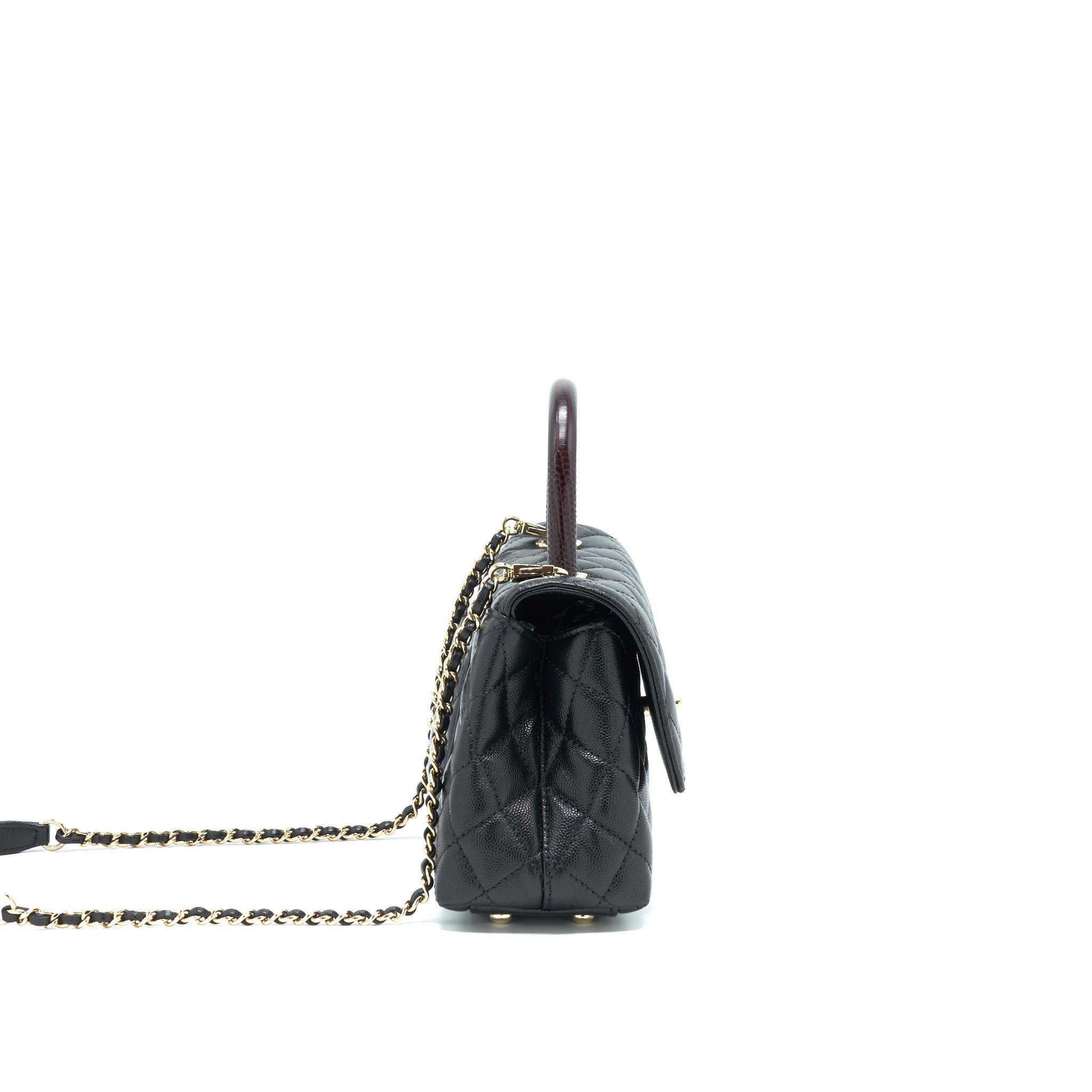 Chanel Small Coco Handle 24cm Caviar Black L Embossed Handle