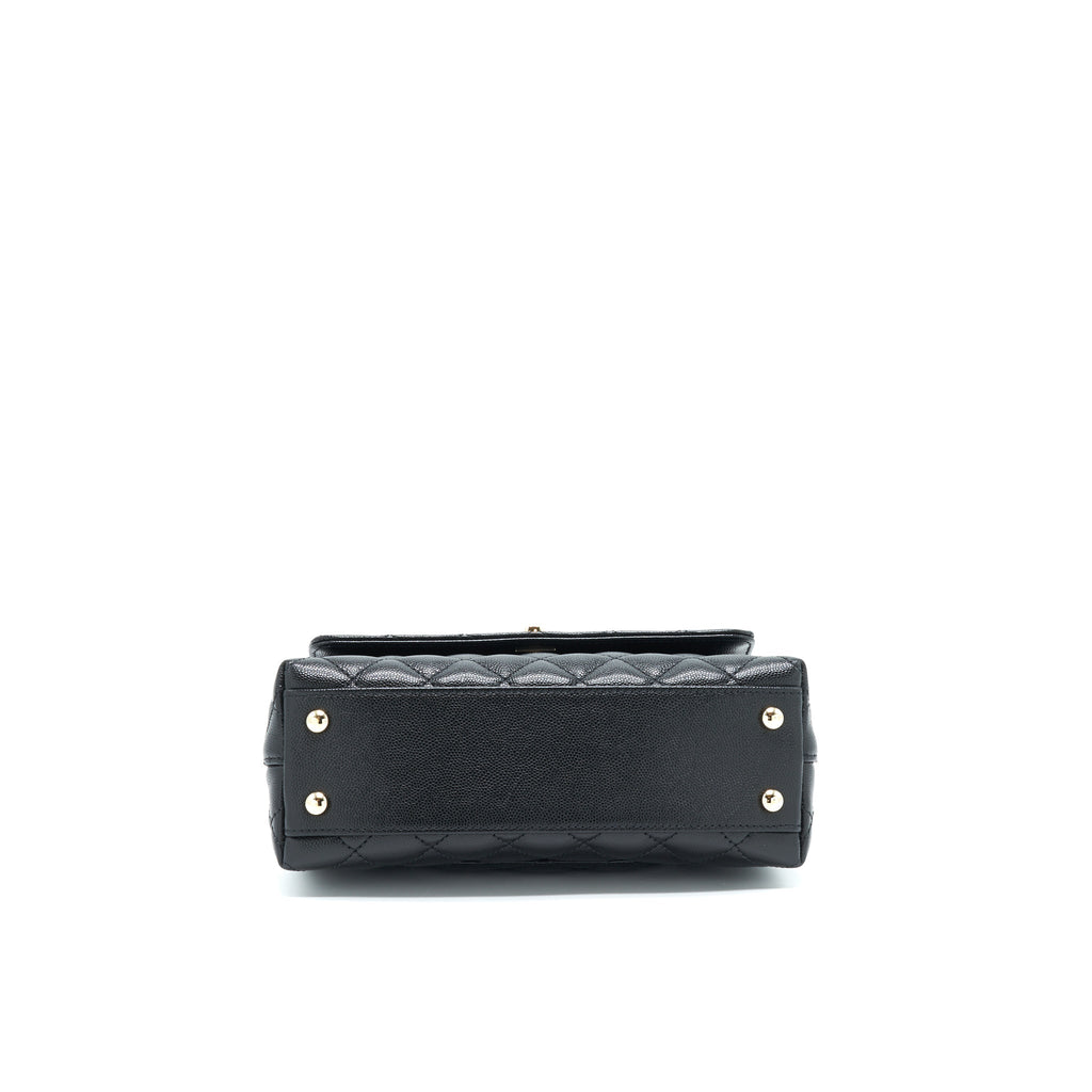 Chanel Small Coco Handle 24cm Caviar Black L Embossed Handle