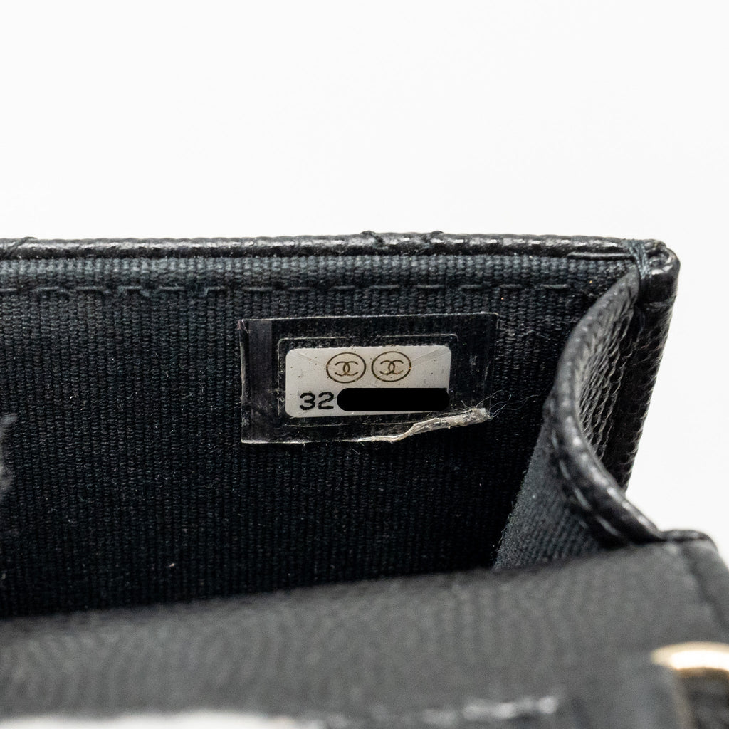 Chanel Classic Phone Clutch with Pouch on Chain Caviar Black L