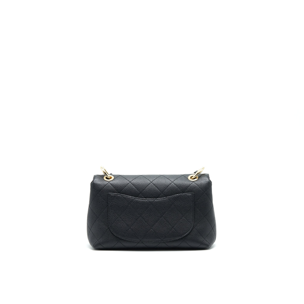 Chanel Caviar quilted flap Bag with handle and Chain Black L