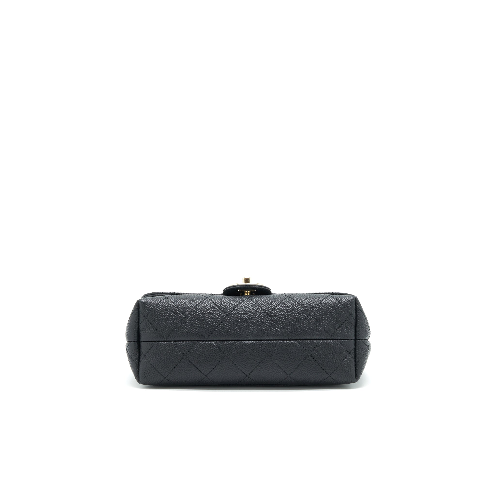 Chanel Caviar quilted flap Bag with handle and Chain Black L