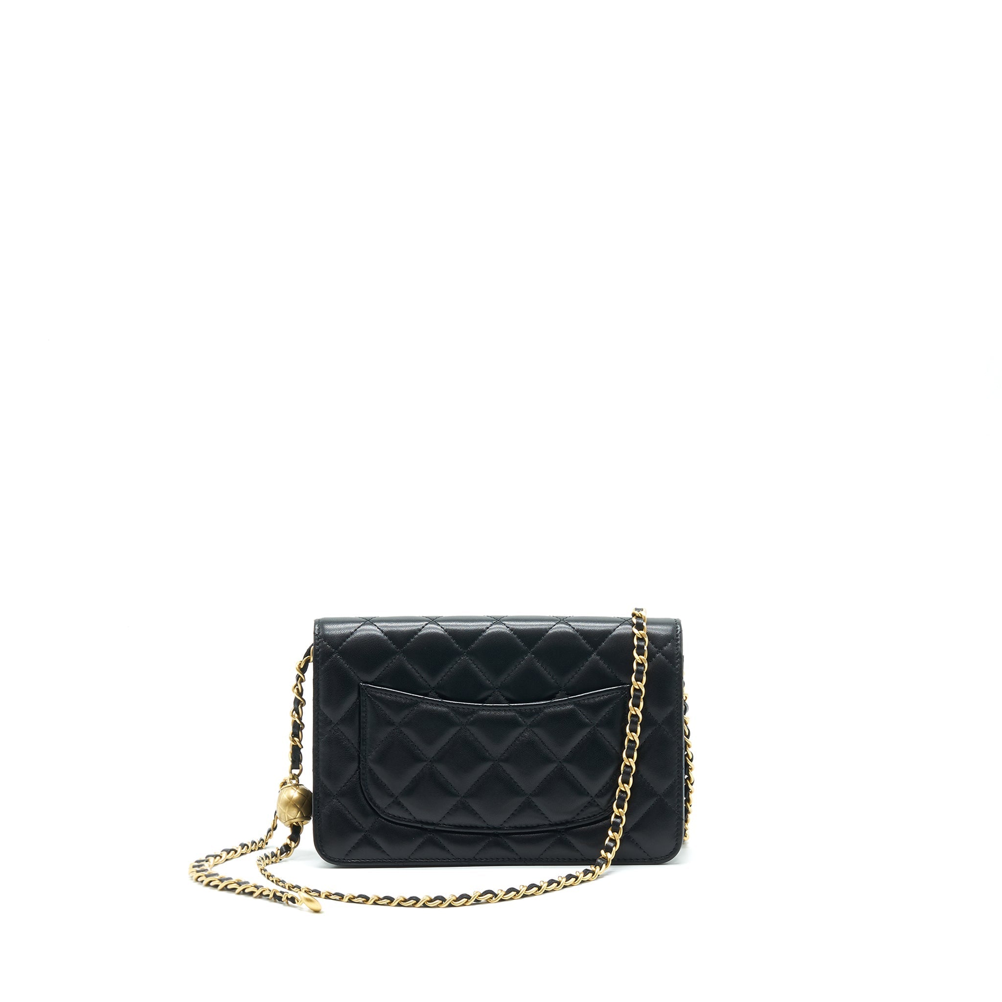 Chanel Pearl Crush Wallet On Chain Black  (Micrichip)