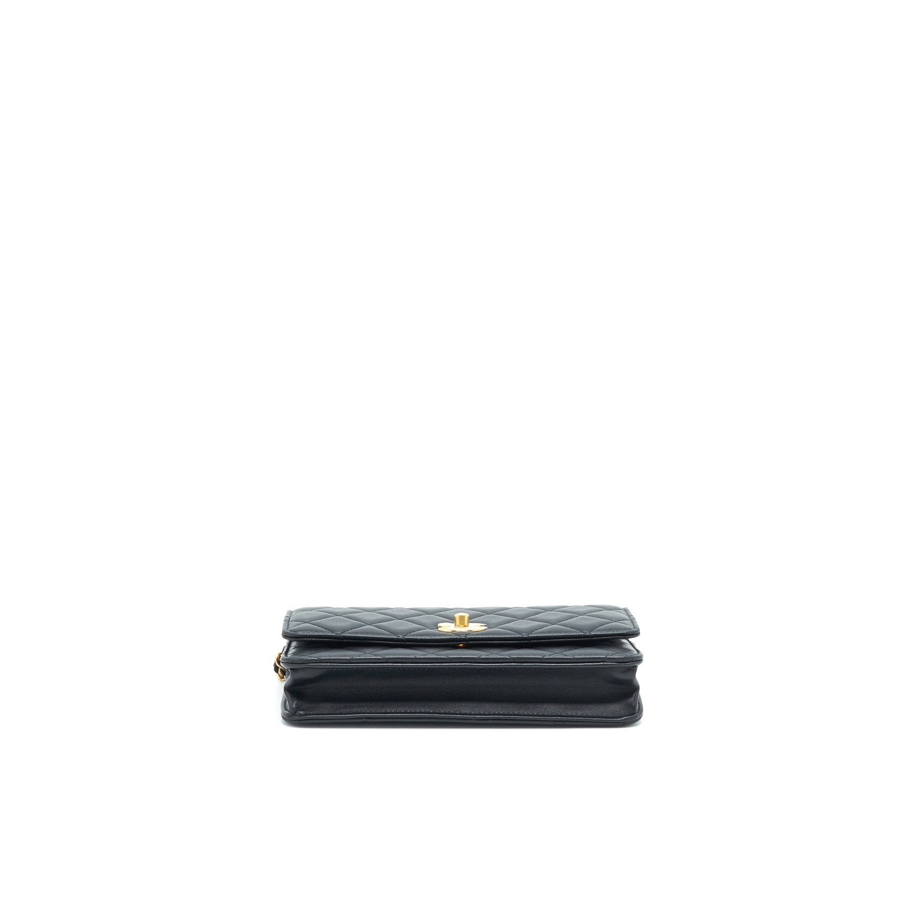 Chanel 22C Pearl Crush Wallet On Chain Black
