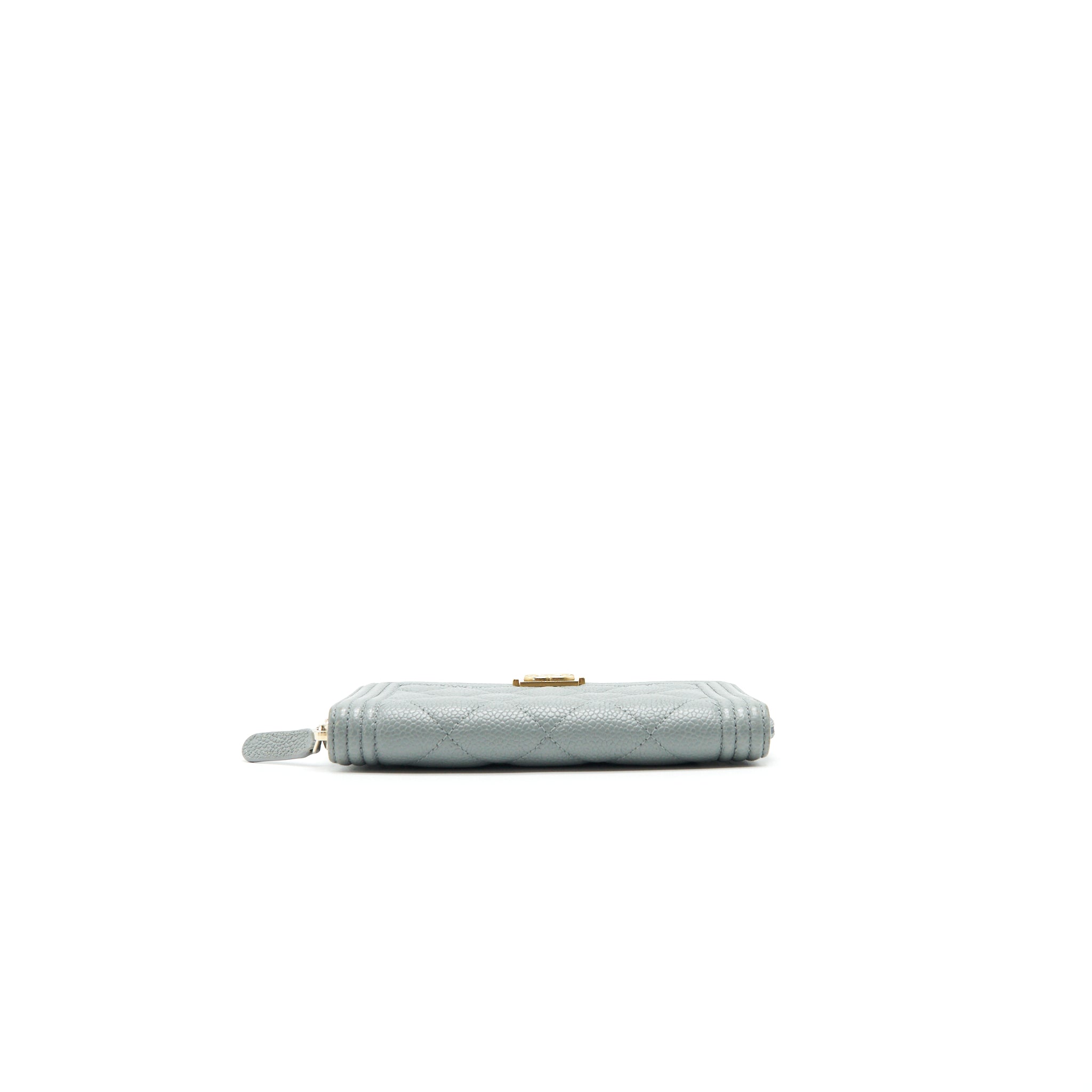 Chanel Caviar small Zip Wallet Grey