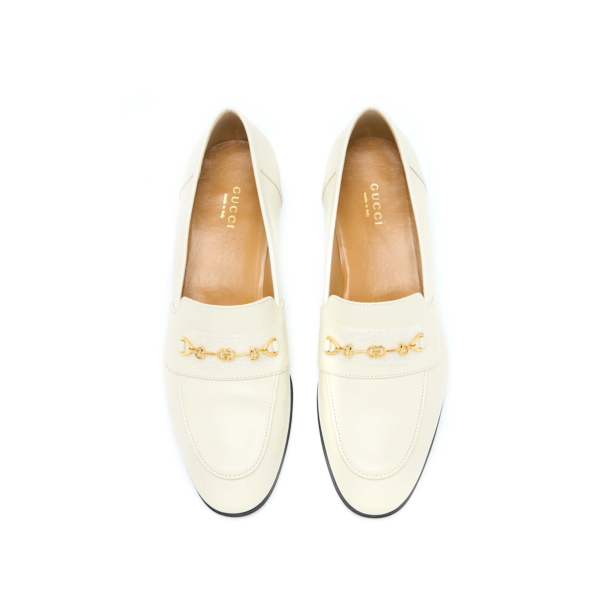 Gucci Size 38 Women�s Loafer with Horsebit Calfskin White
