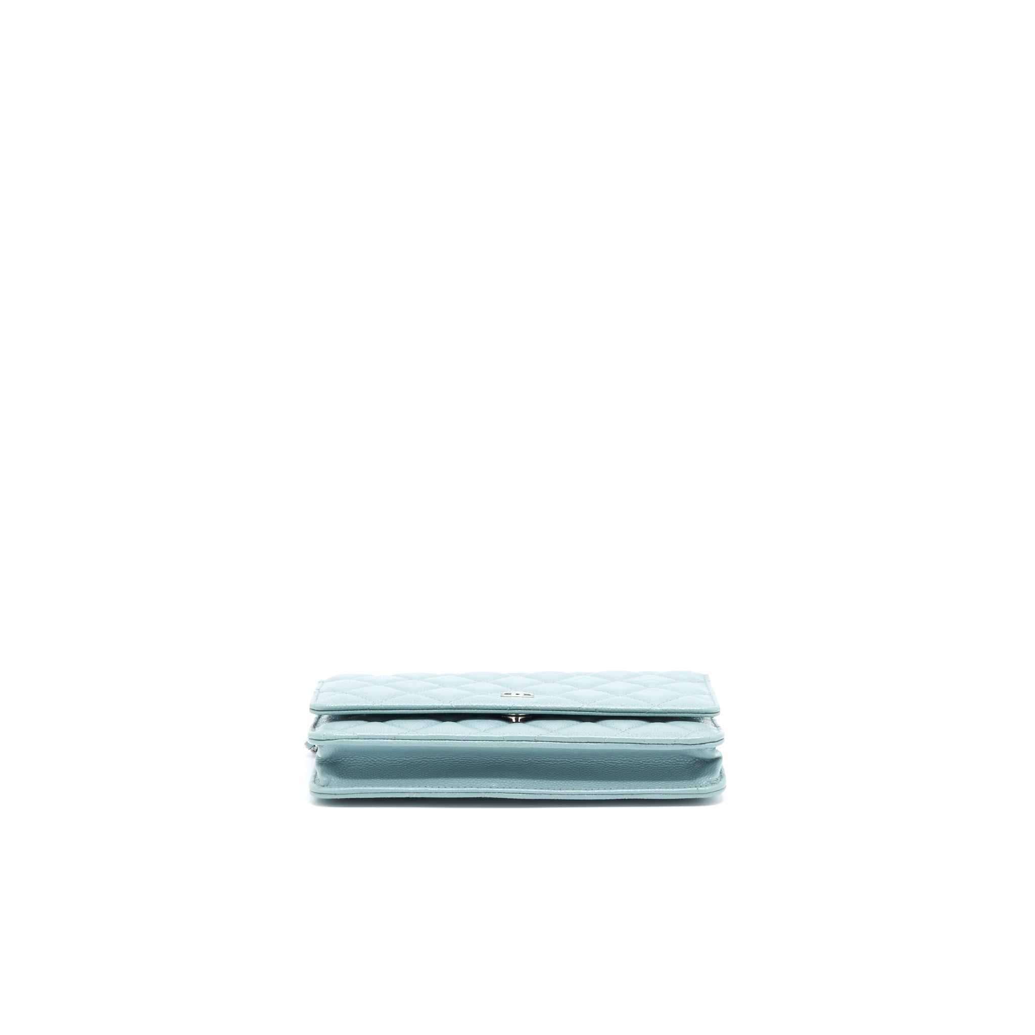 Chanel Wallet On Chain Caviar Pearly Light Blue