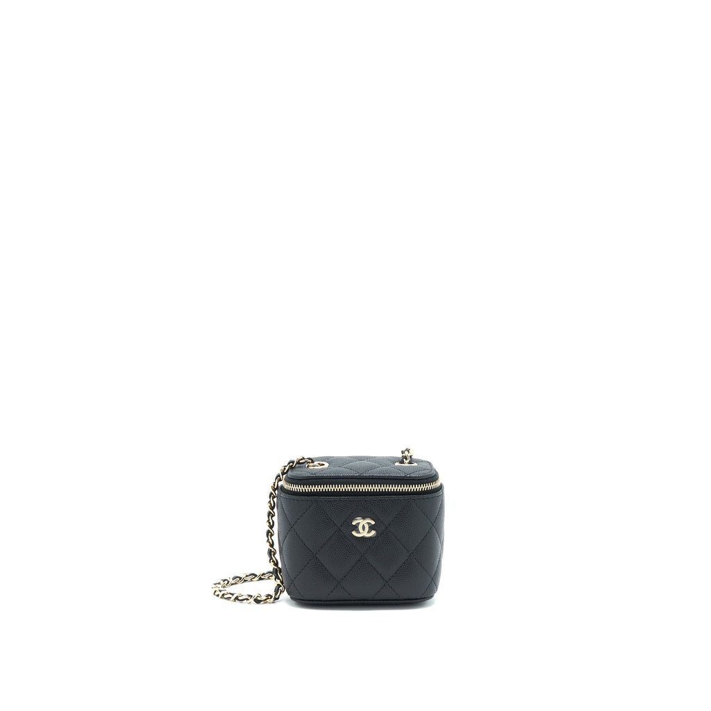 Chanel 22C Mini Vanity With Chain Black Caviar L