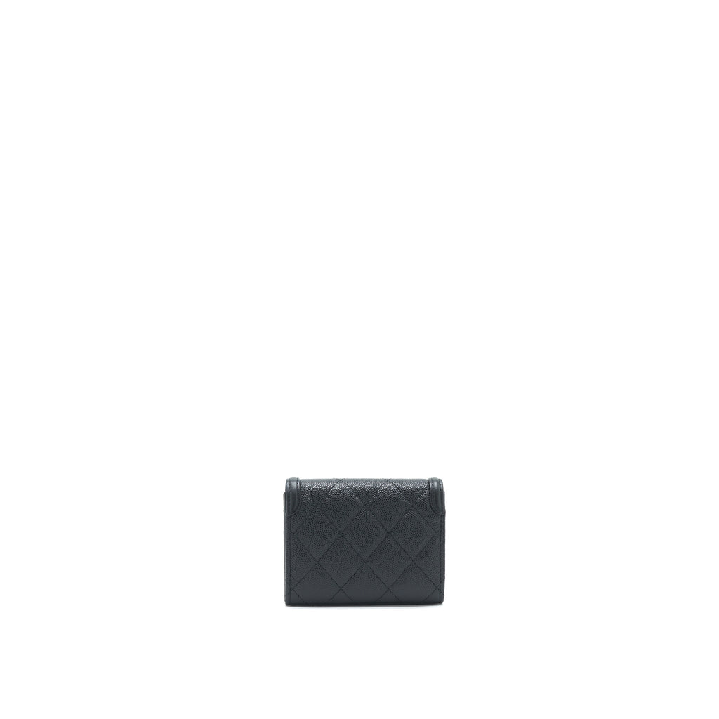 Chanel Filigree Flap  Holder Caviar Black