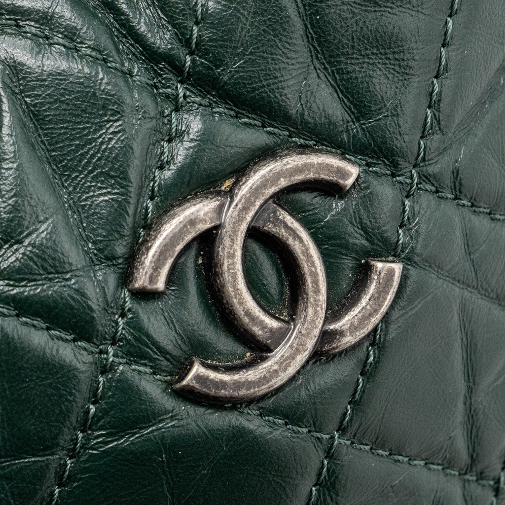 Chanel Small Gabrielle Backpack Aged Calfskin Dark Green Multicolour Hardware
