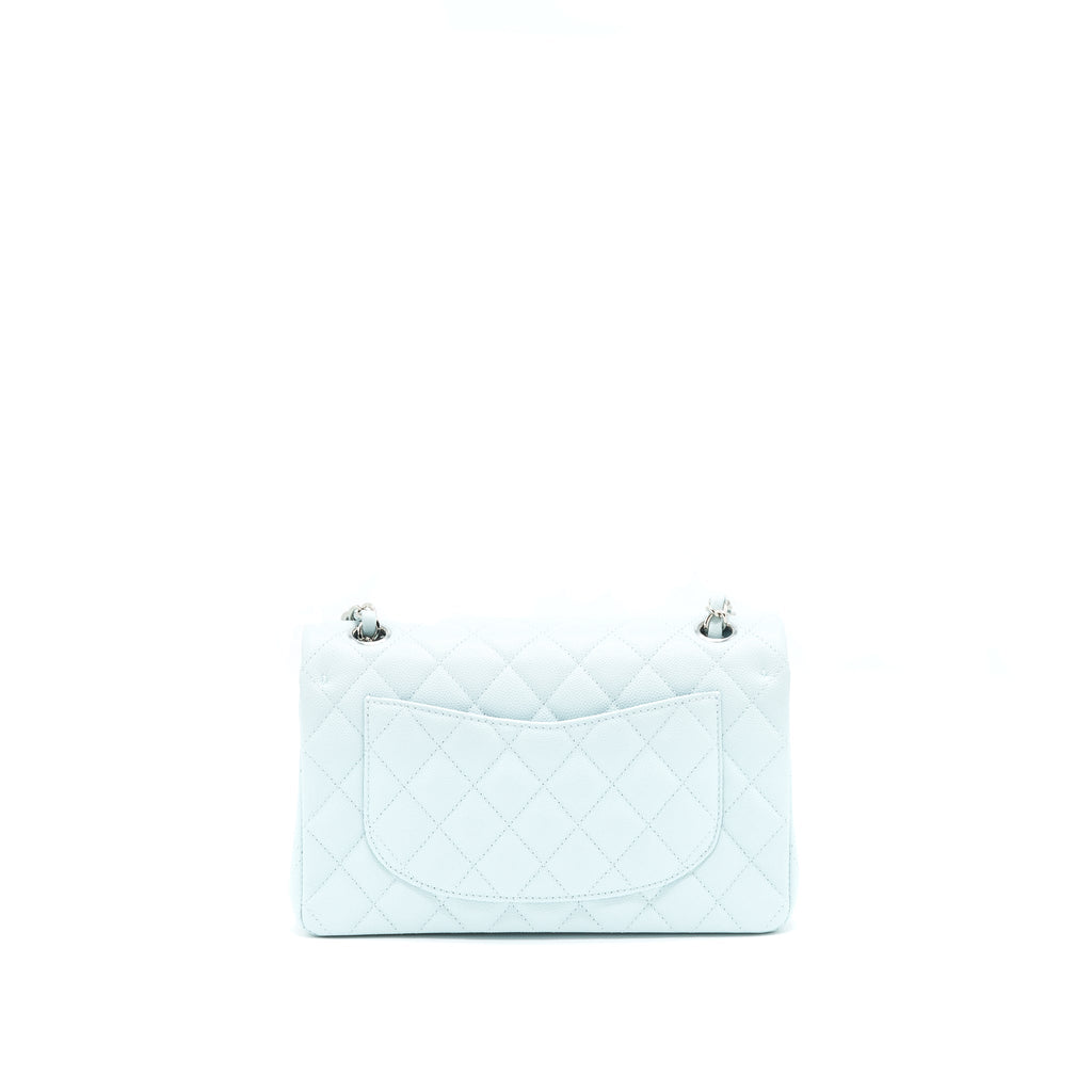 Chanel 21K Small Classic Double Flap Bag Caviar Light Blue