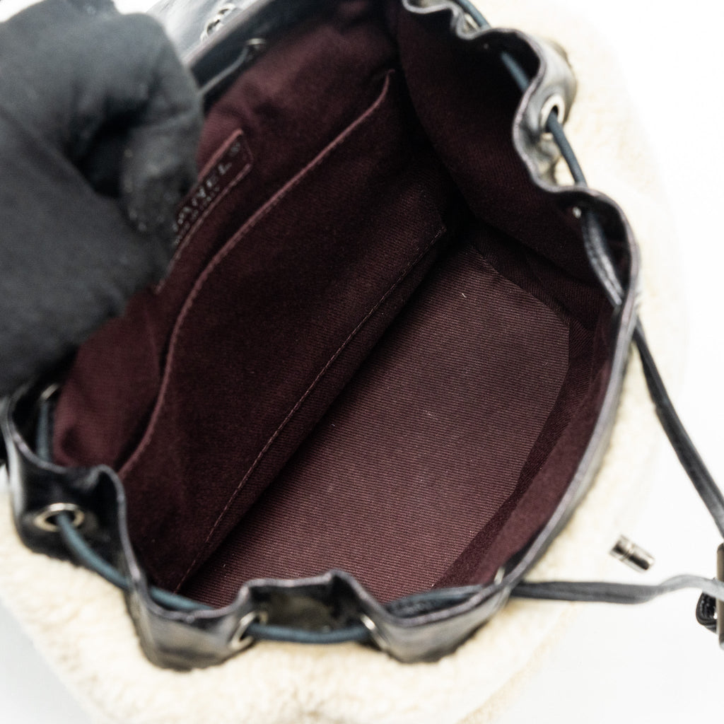 Chanel small mountain backpack quilted calfskin / shearling multicolour ruthenium hardware
