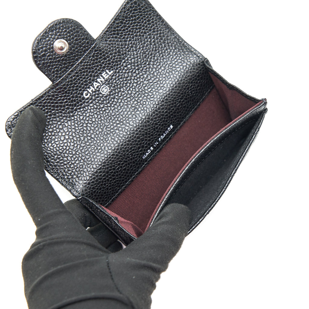 CHANEL Classic  Holder Caviar Black