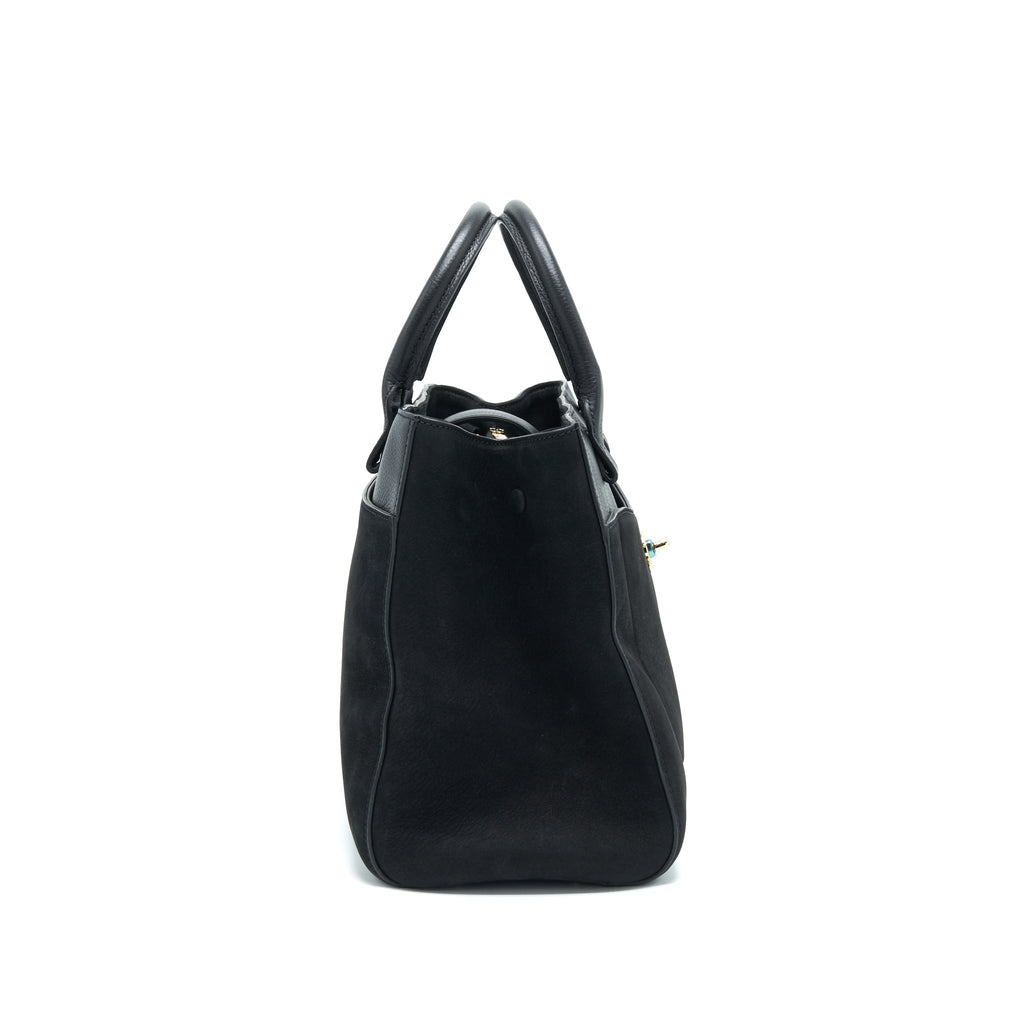 Chanel Suede Leather Tote Bag Black L