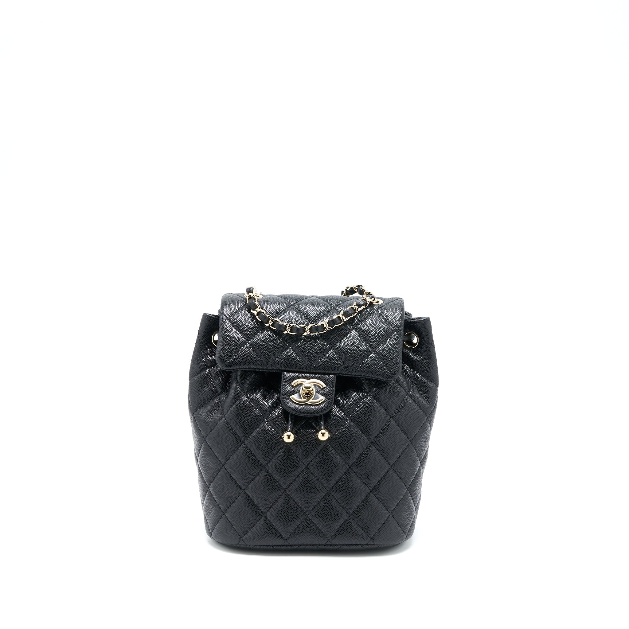 Chanel 23s Mini Flap Backpack Caviar Black L (Microchip)