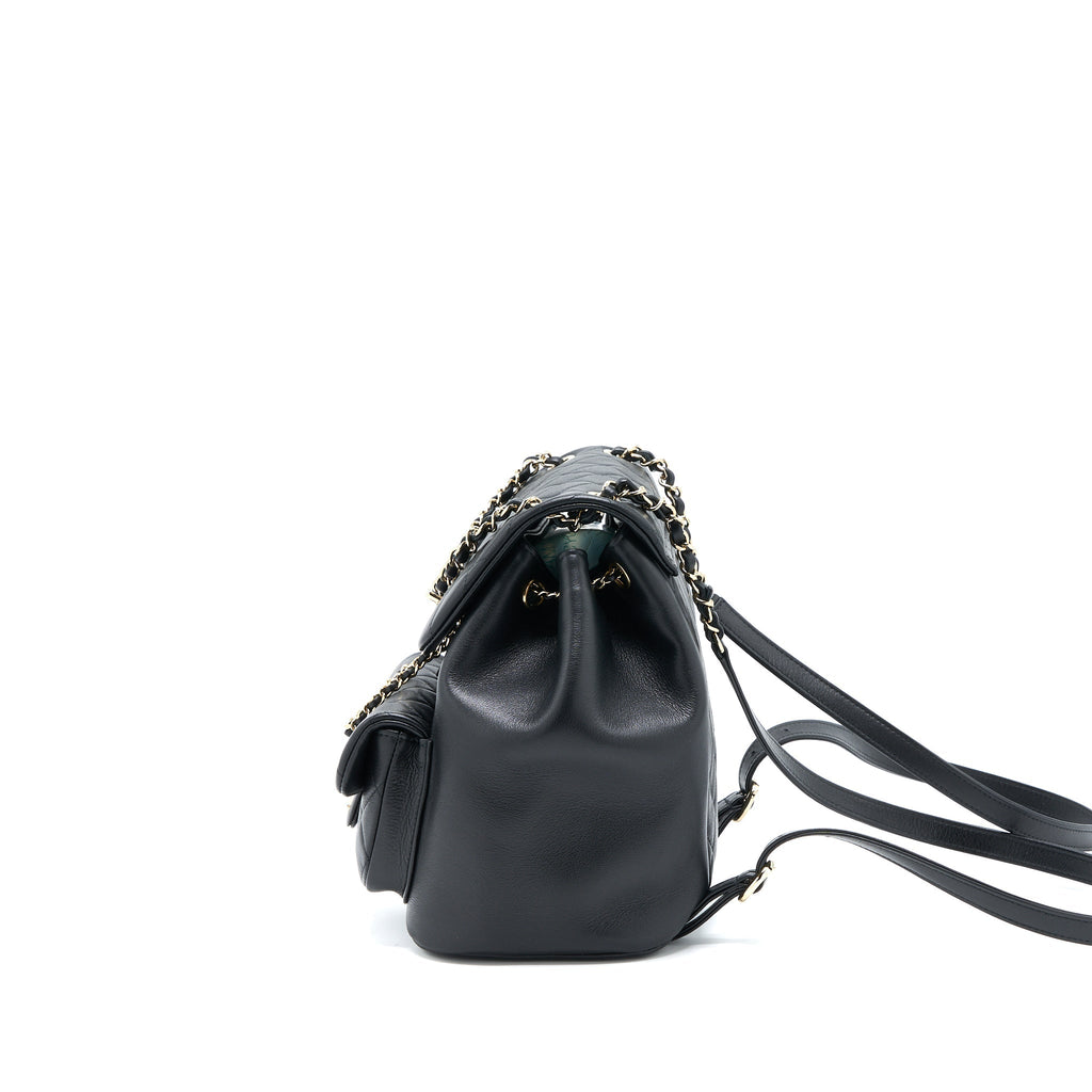 Chanel 23C Large Duma Backpack Calfskin Black L (Microchip)