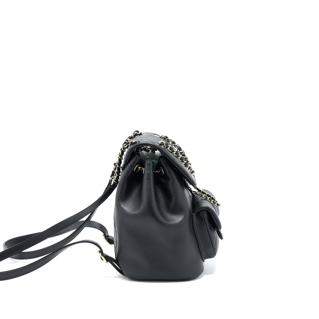 Chanel 23C Large Duma Backpack Calfskin Black L (Microchip)