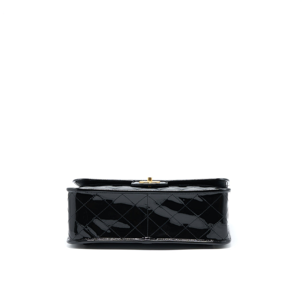 Chanel 22K Large Backpack Patent Black Brushed  (Microchip)