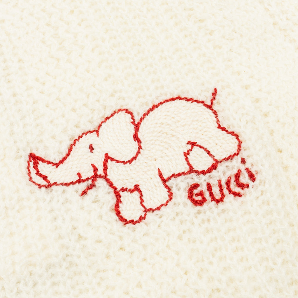Gucci Size M Elephant igan Wool White/Red