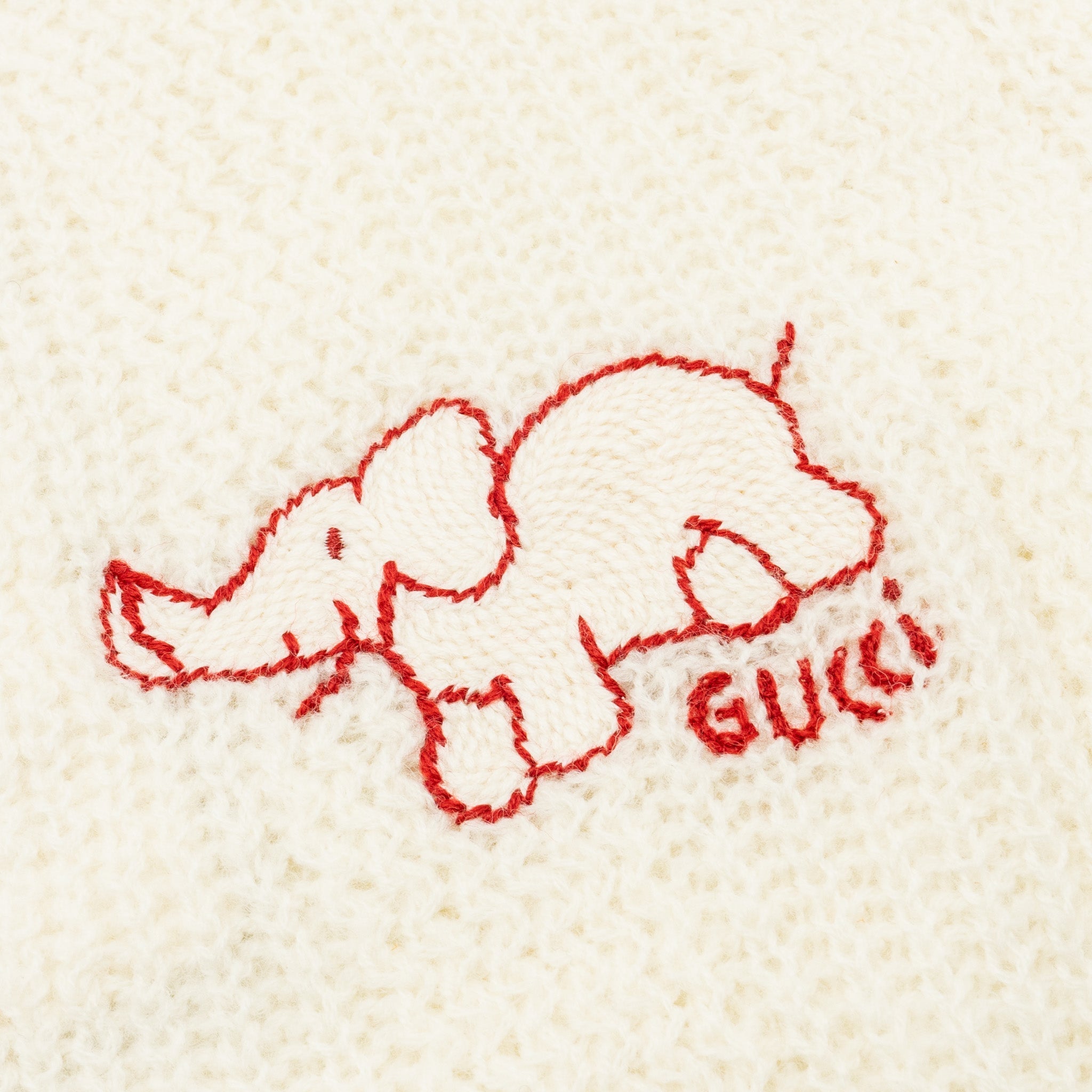 Gucci Size M Elephant igan Wool White/Red
