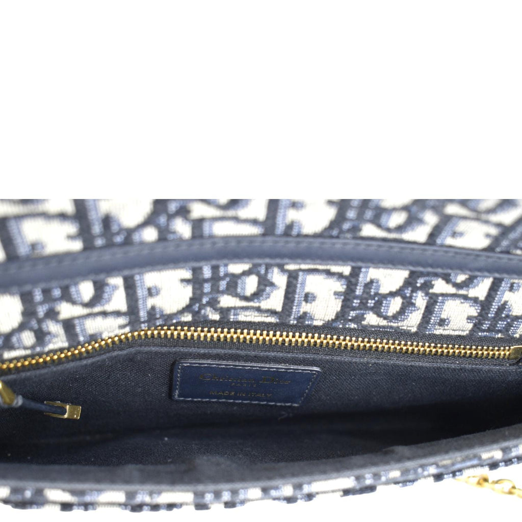 CHRISTIAN DIOR 30 Montaigne Oblique Jacquard Crossbody Clutch Blue