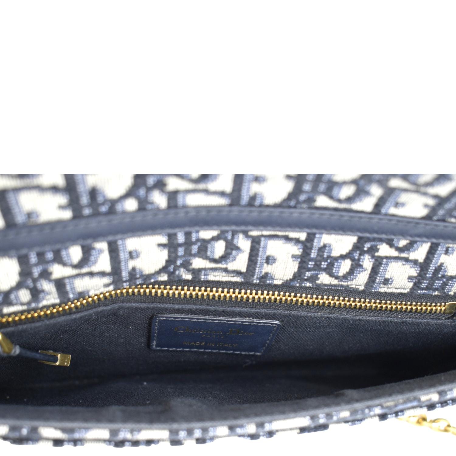 CHRISTIAN DIOR 30 Montaigne Oblique Jacquard Crossbody Clutch Blue
