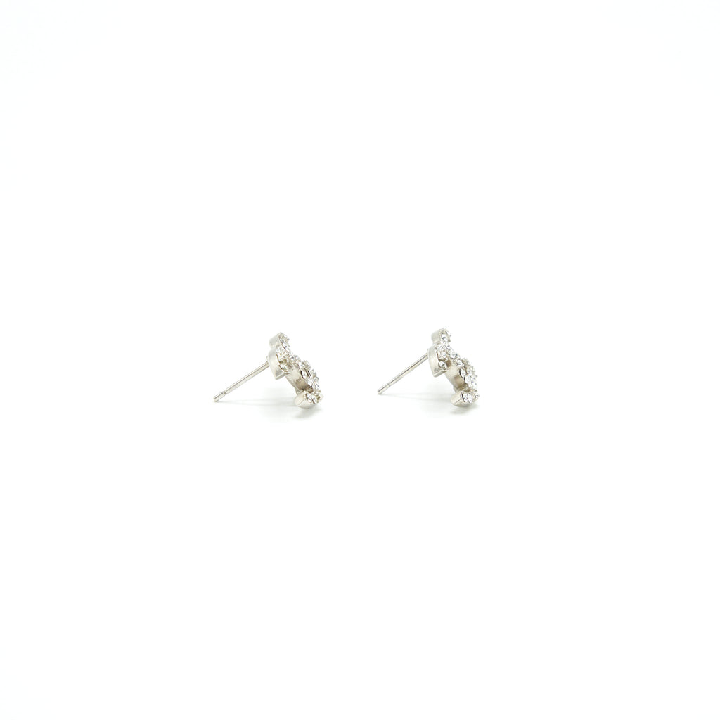 CHANEL CC LOGO CRYSTAL EARRINGS