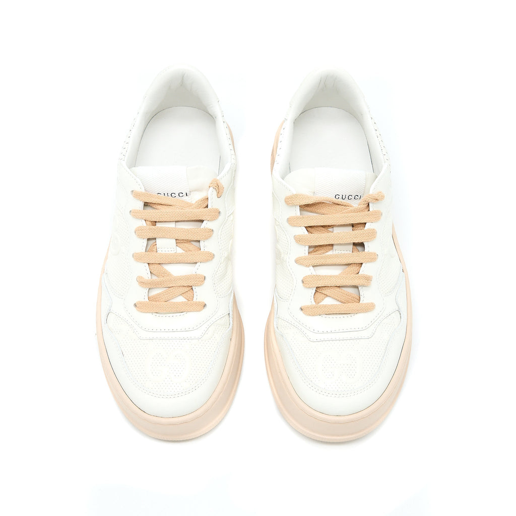 Gucci Size 36 Women�s GG Embossed Sneaker White/Pink