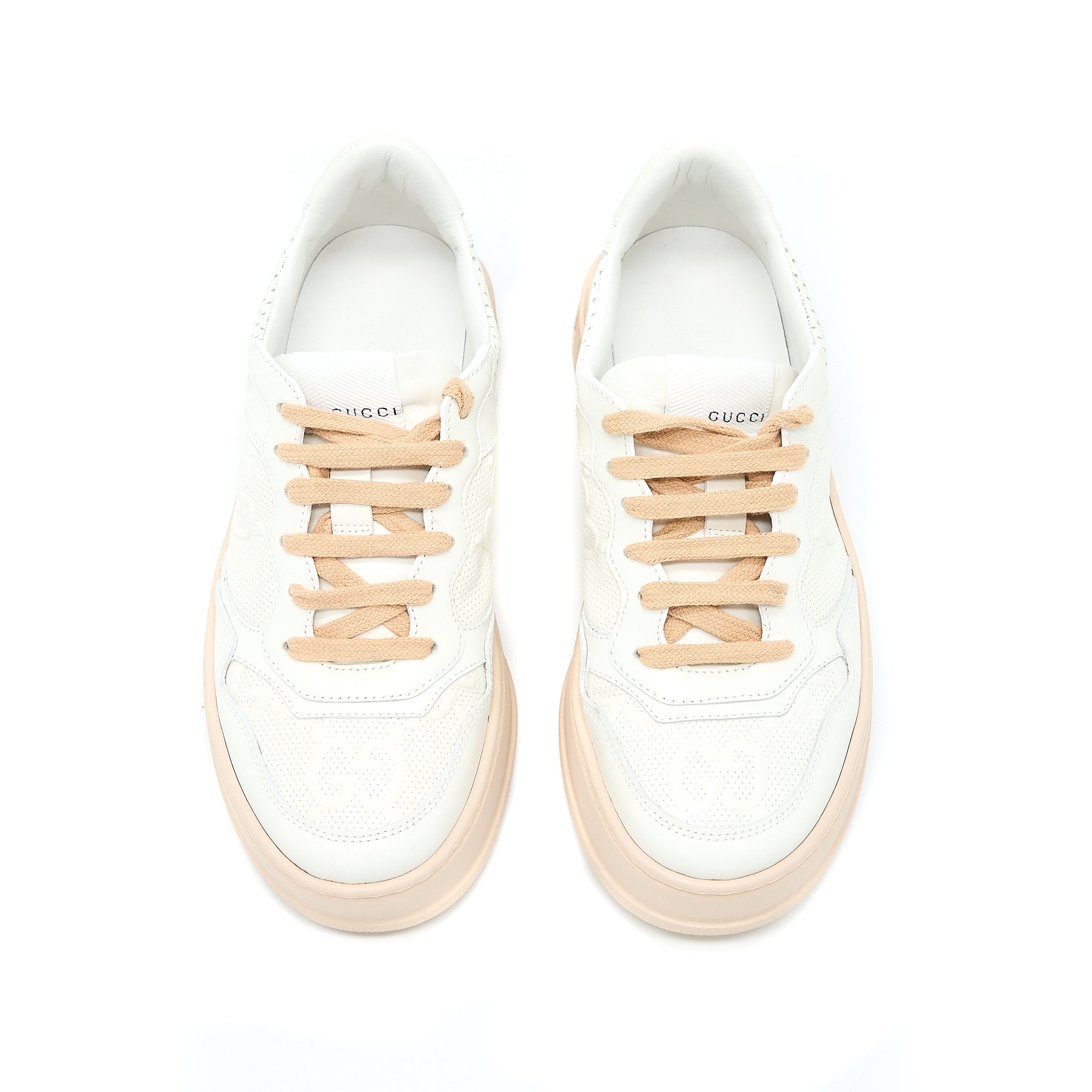 Gucci Size 36 Women�s GG Embossed Sneaker White/Pink