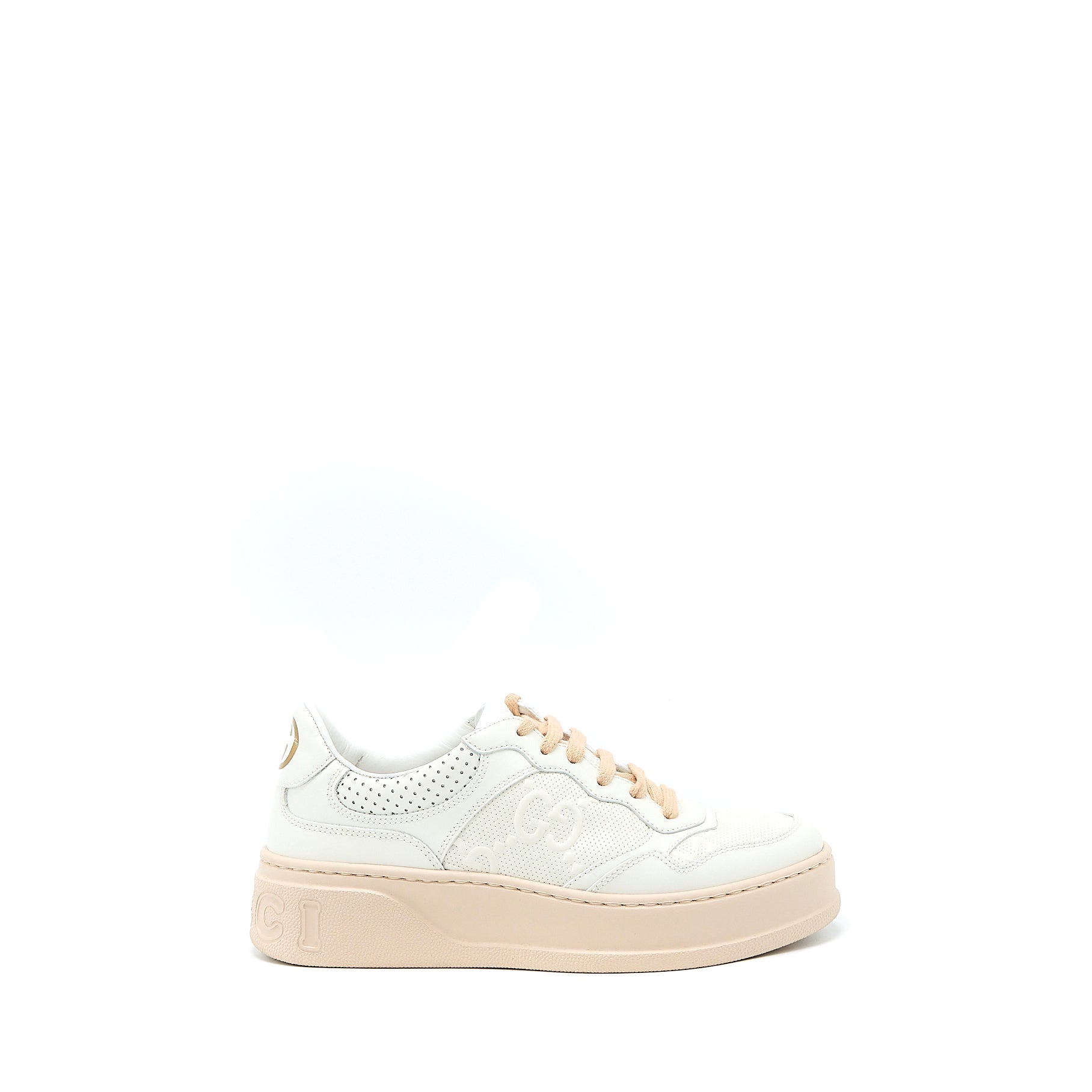 Gucci Size 36 Women�s GG Embossed Sneaker White/Pink