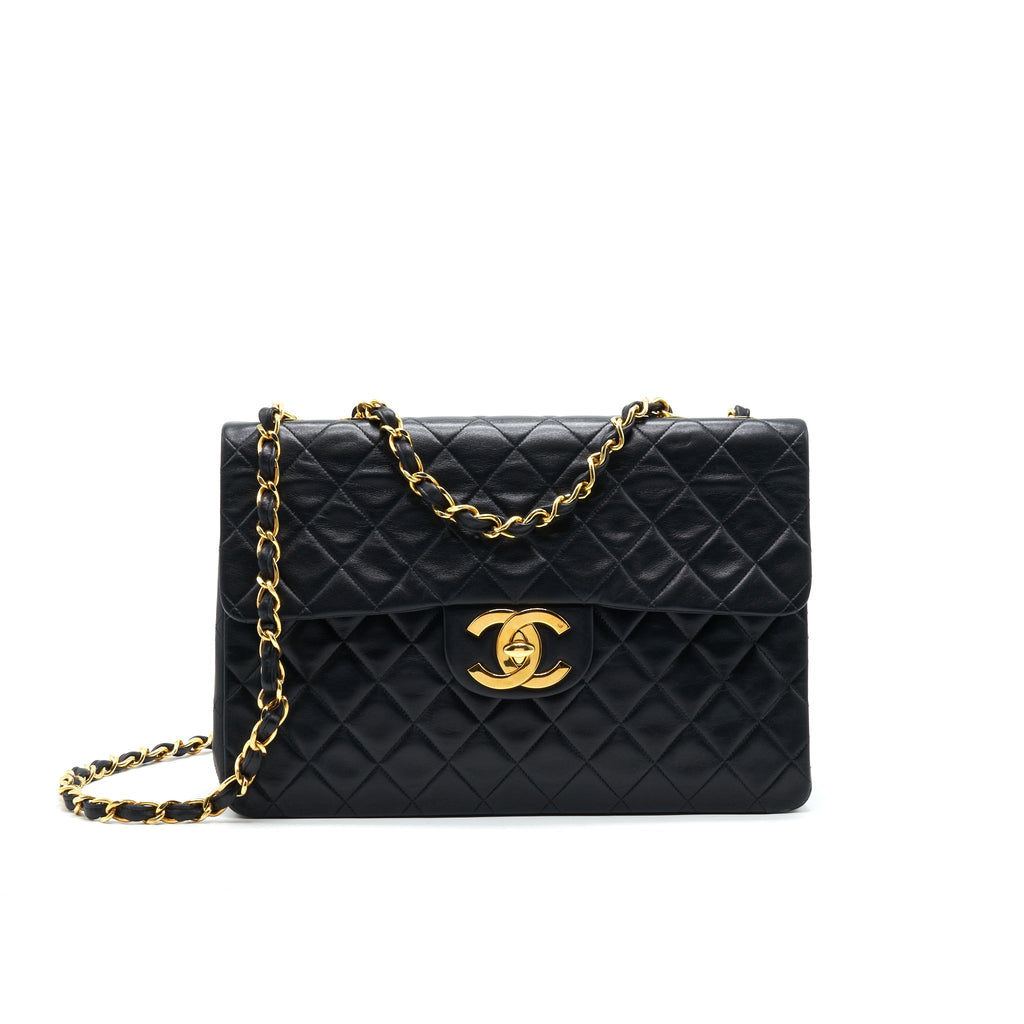 Chanel Vintage Maxi Flap Bag Black 24K