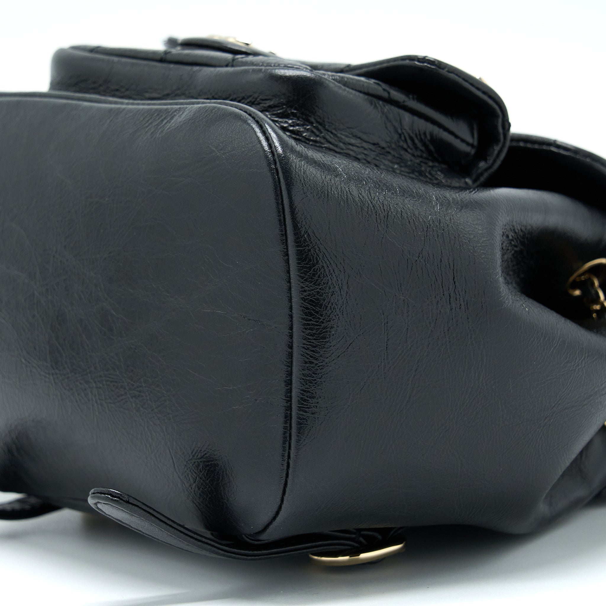 Chanel 22C Mini Duma Backpack Aged Calfskin Black L (Microchip)