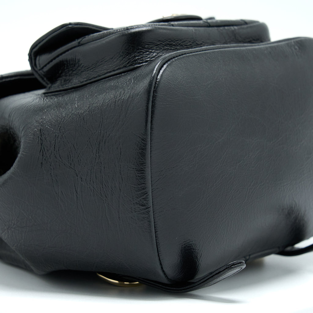 Chanel 22C Mini Duma Backpack Aged Calfskin Black L (Microchip)