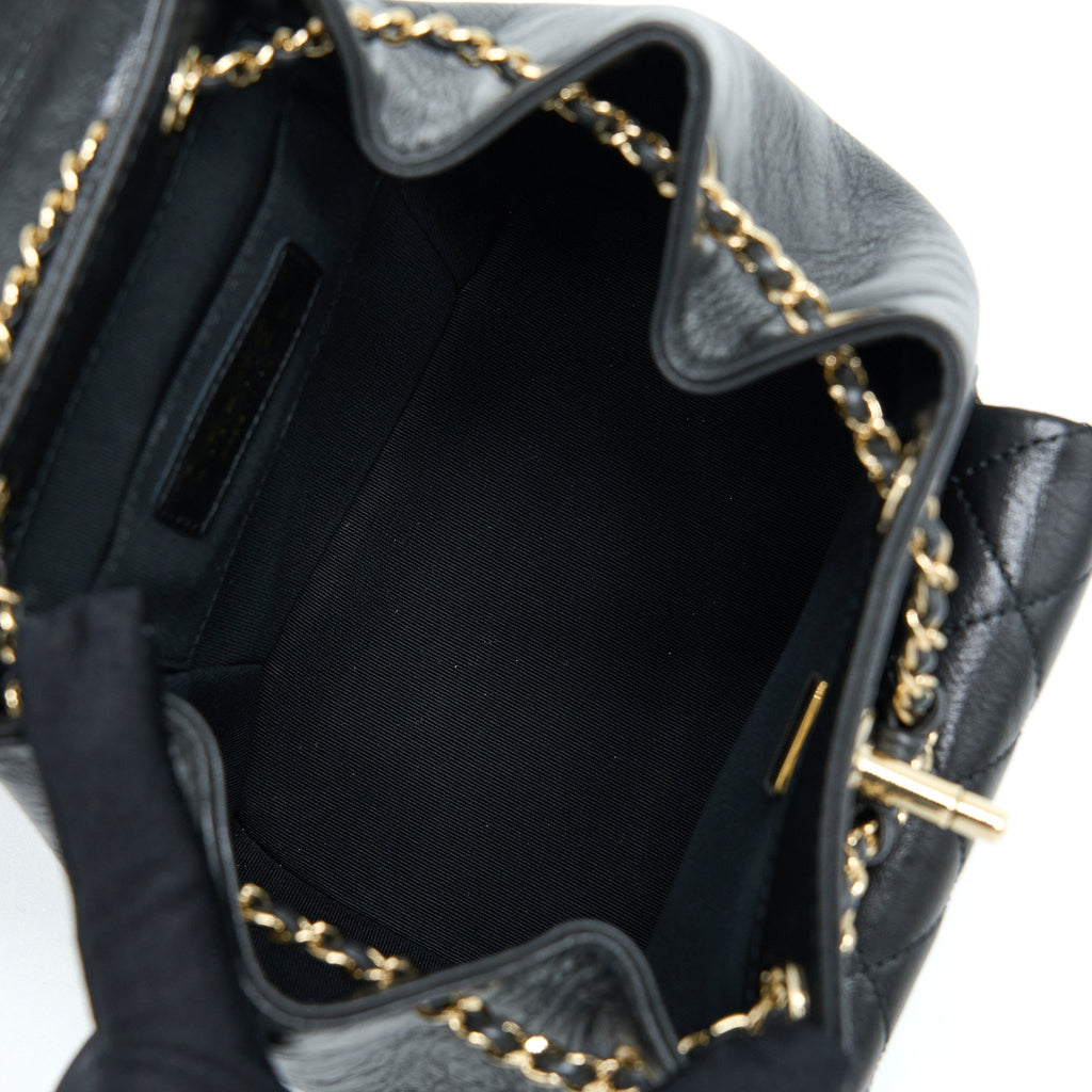 Chanel 22C Mini Duma Backpack Aged Calfskin Black L (Microchip)