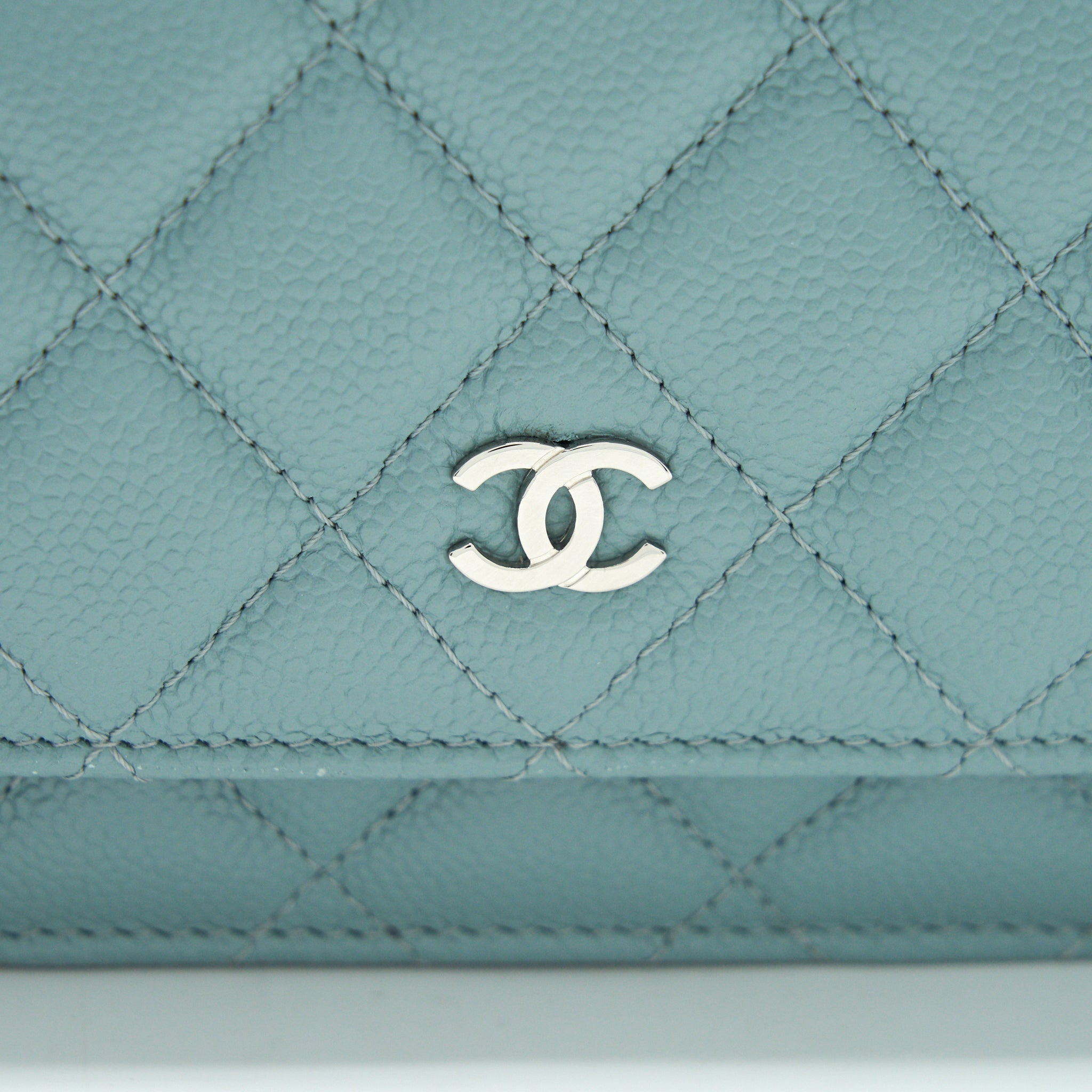 Chanel Wallet On Chain Caviar Pearly Light Blue