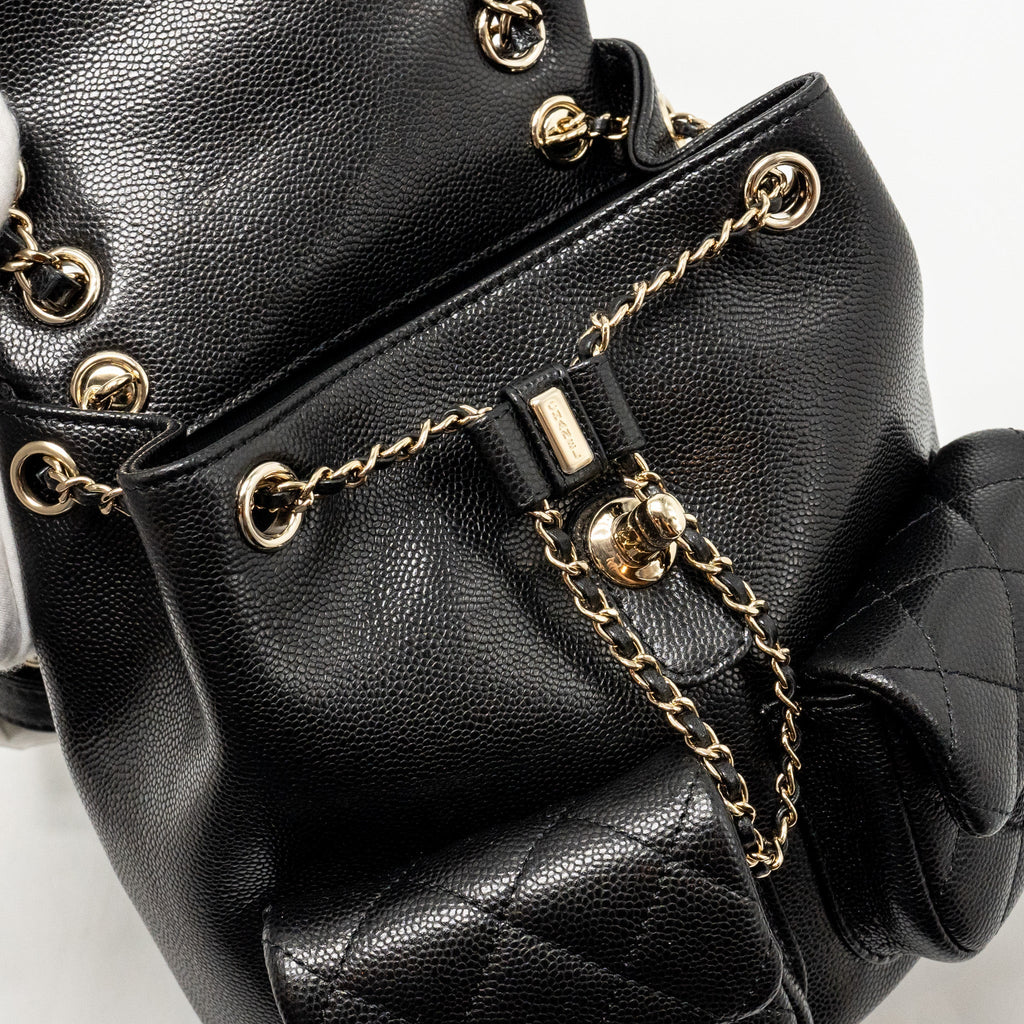 Chanel Triple Pack Duma Backpack Caviar Black L (Microchip)