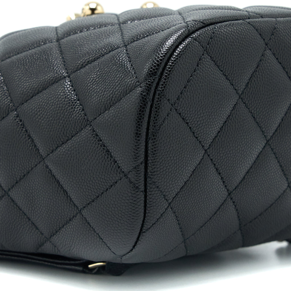 Chanel 23s Mini Flap Backpack Caviar Black L (Microchip)