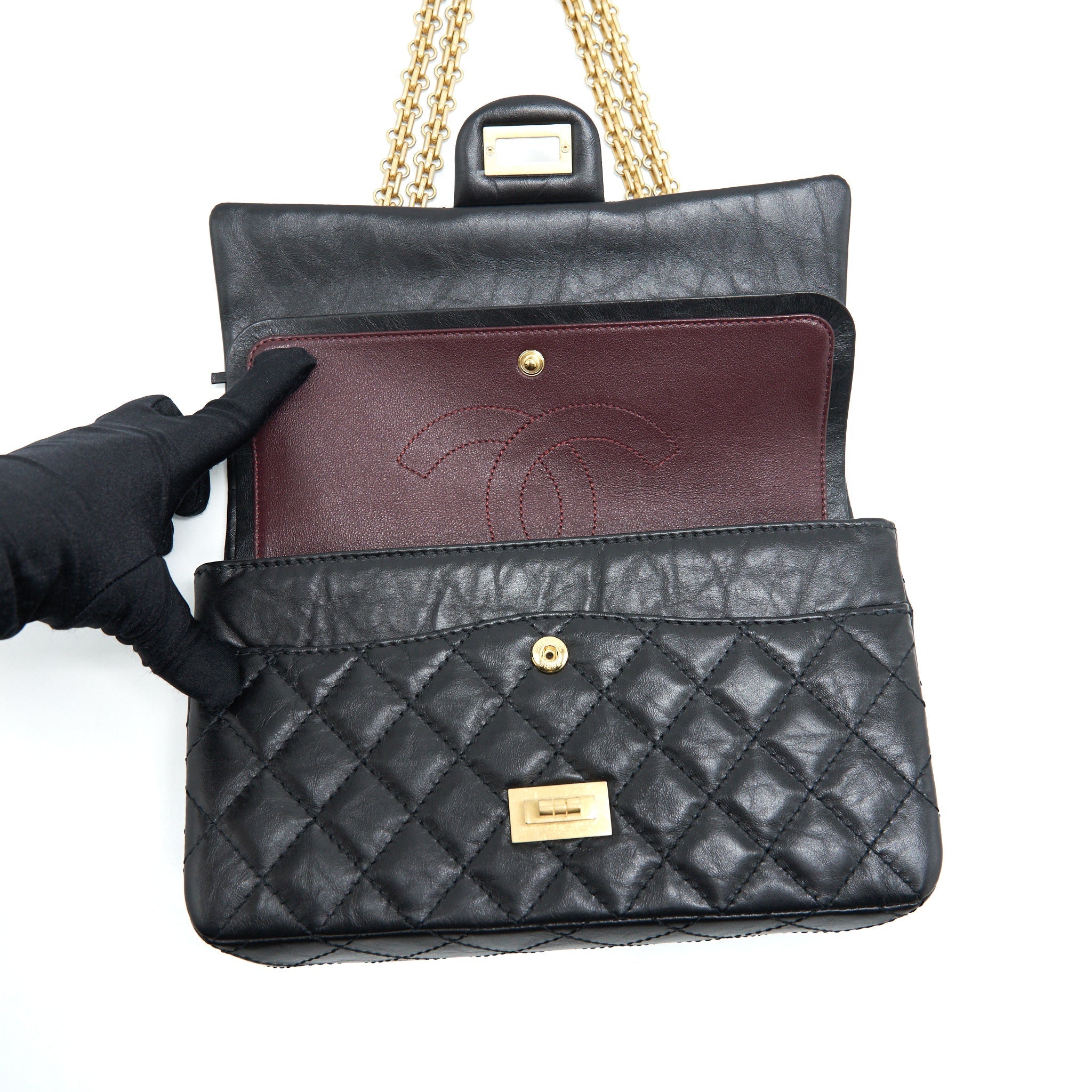 Chanel Small Reissue 2.55 Flap Bag Black Brushed