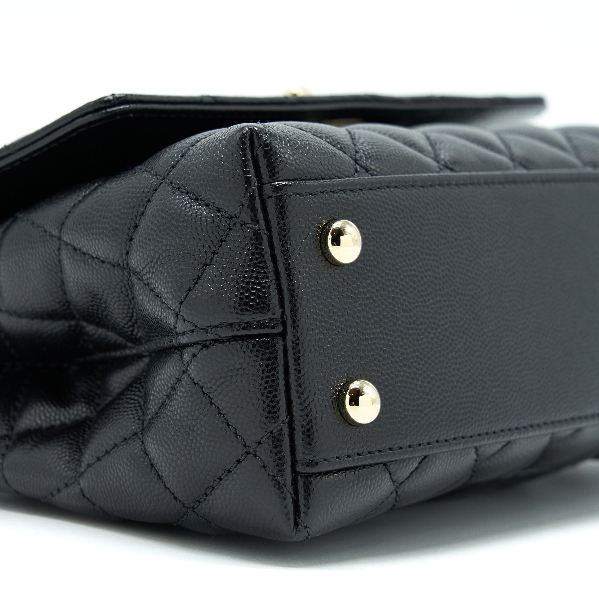Chanel Small Coco Handle 24cm Caviar Black L Embossed Handle