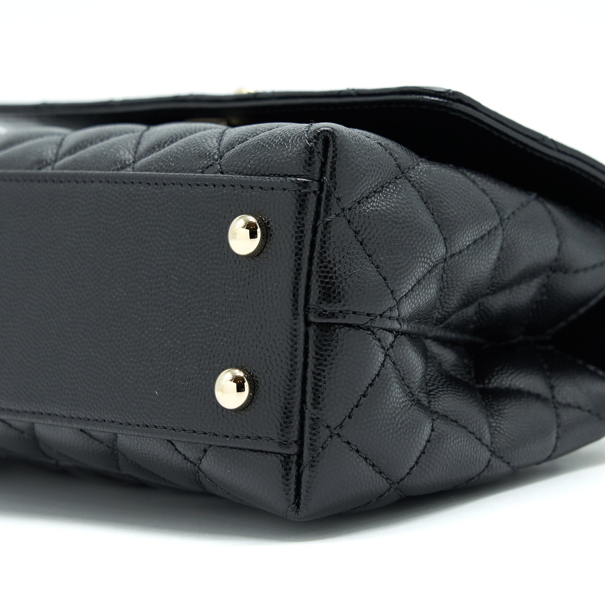 Chanel Small Coco Handle 24cm Caviar Black L Embossed Handle