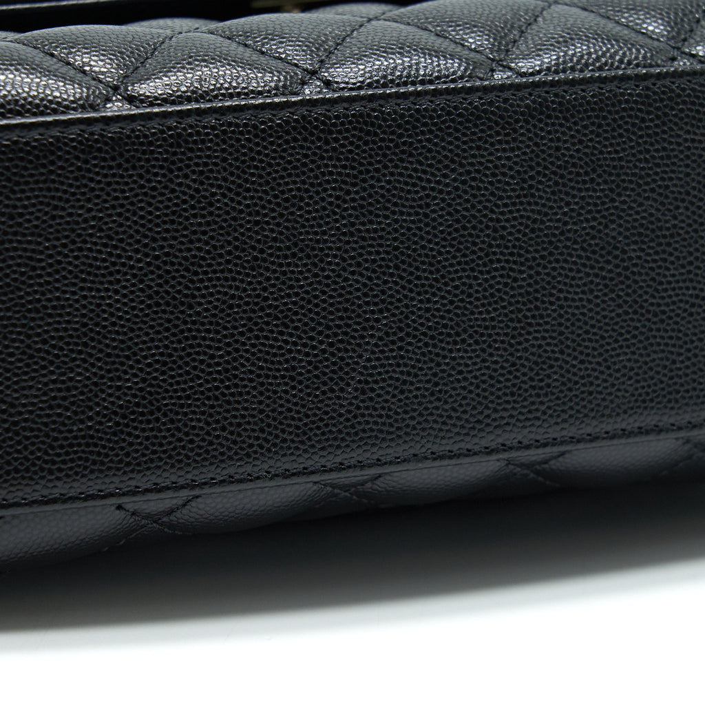 Chanel Small Coco Handle 24cm Caviar Black L Embossed Handle