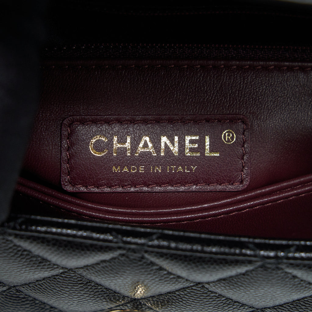 Chanel Small Coco Handle 24cm Caviar Black L Embossed Handle