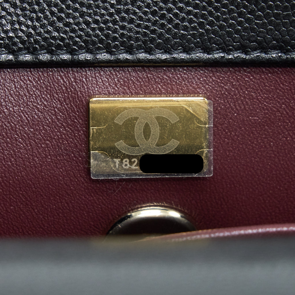 Chanel Small Coco Handle 24cm Caviar Black L Embossed Handle
