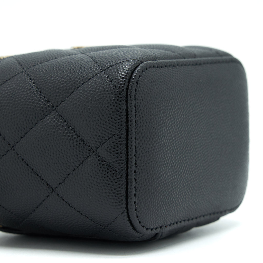Chanel Mini Vanity Caviar In Black L