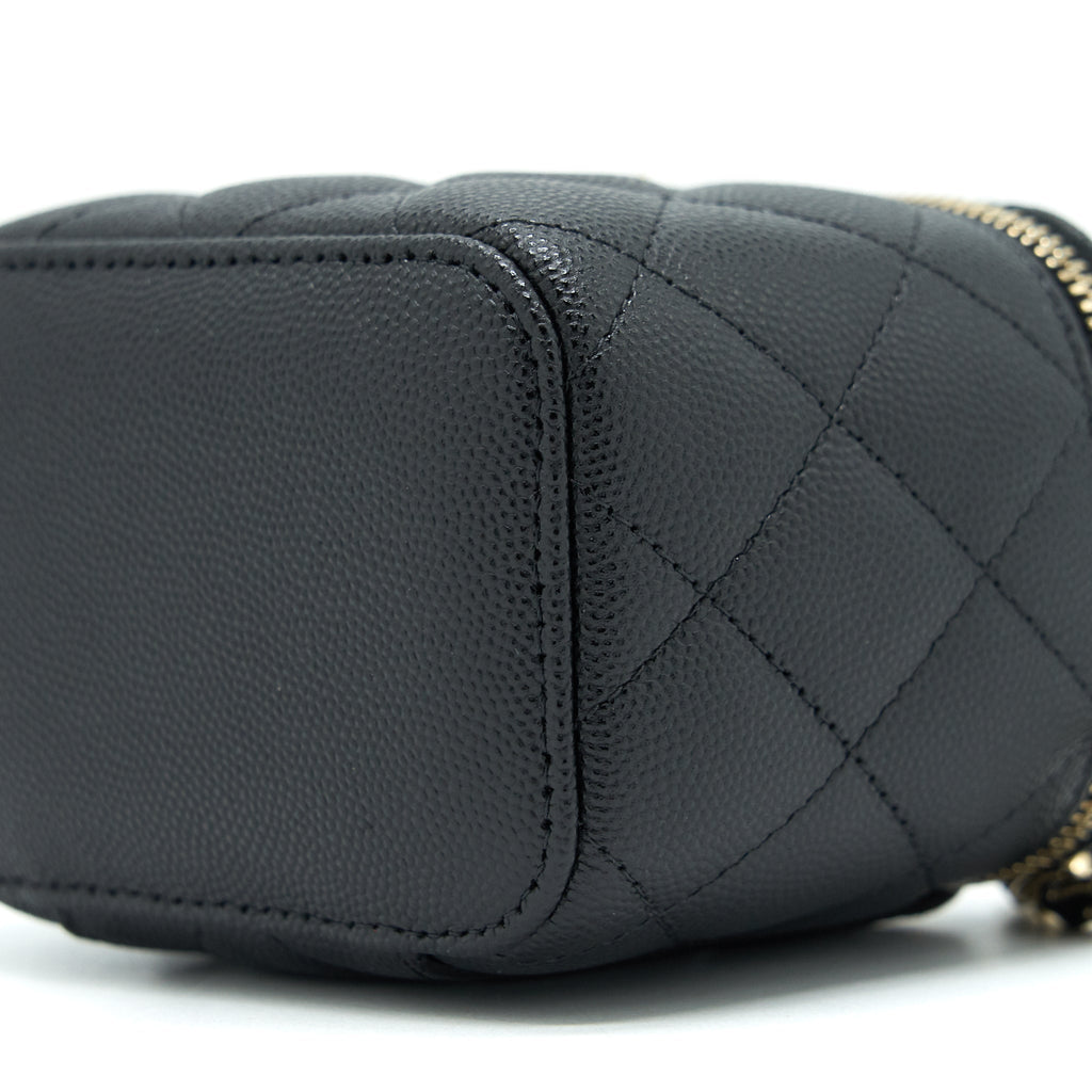 Chanel 22C Mini Vanity With Chain Black Caviar L