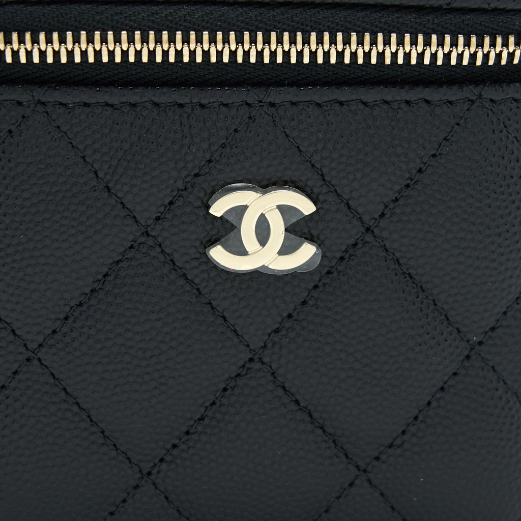 Chanel Mini Vanity Caviar In Black L